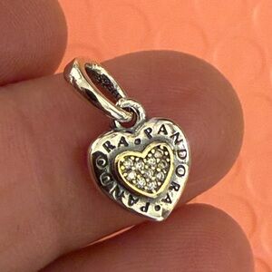 Pandora Silver and Gold Heart Charm